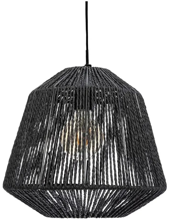 Atmosphera - Lampadario a sospensione con filo JILY 1xE27/40W/230V iuta nero