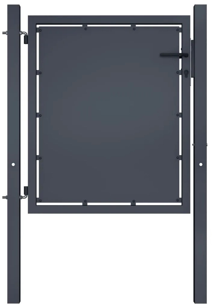 Cancello Da Giardino İn Acciaio 100x75 Cm Antracite /