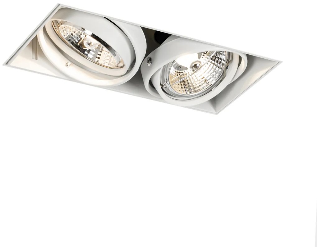 Faretto da incasso bianco GU10 AR70 senza cornice 2 luci - Oneon
