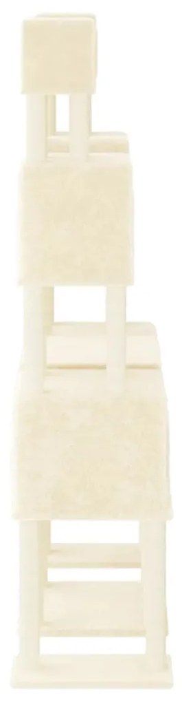Albero per gatti con tiragraffi in sisal crema 199 cm