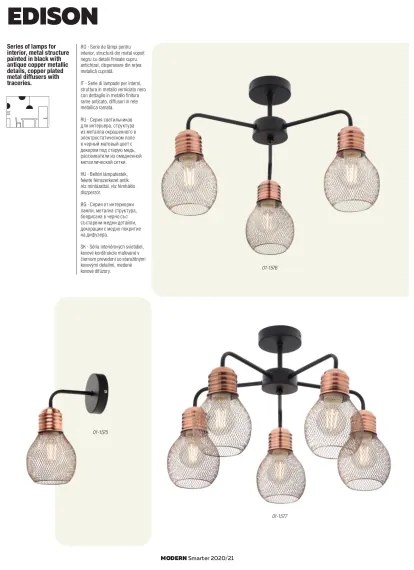 Redo 01-1575 - Applique EDISON 1xE27/42W/230V