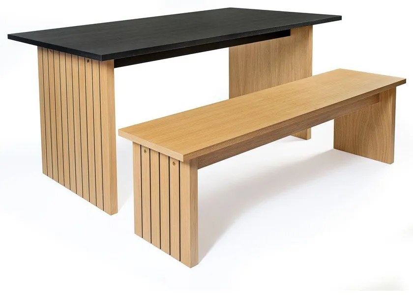 Tavolo da pranzo con piano in rovere 90x160 cm Stripe - Woodman