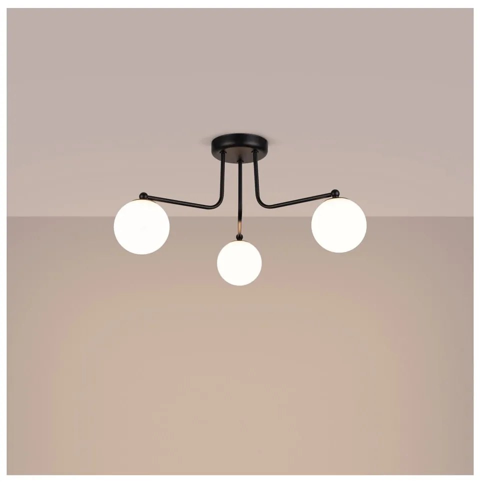 Plafoniera bianca e nera Beam – Sollux