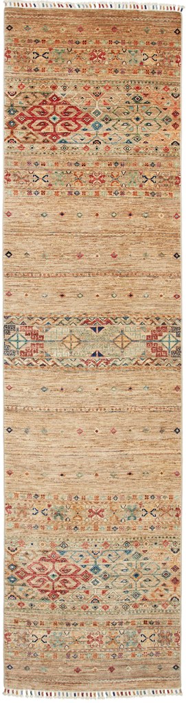 Samarkand Tappeto 300 x 80 Grigio (Pakistan) Annodato A Mano