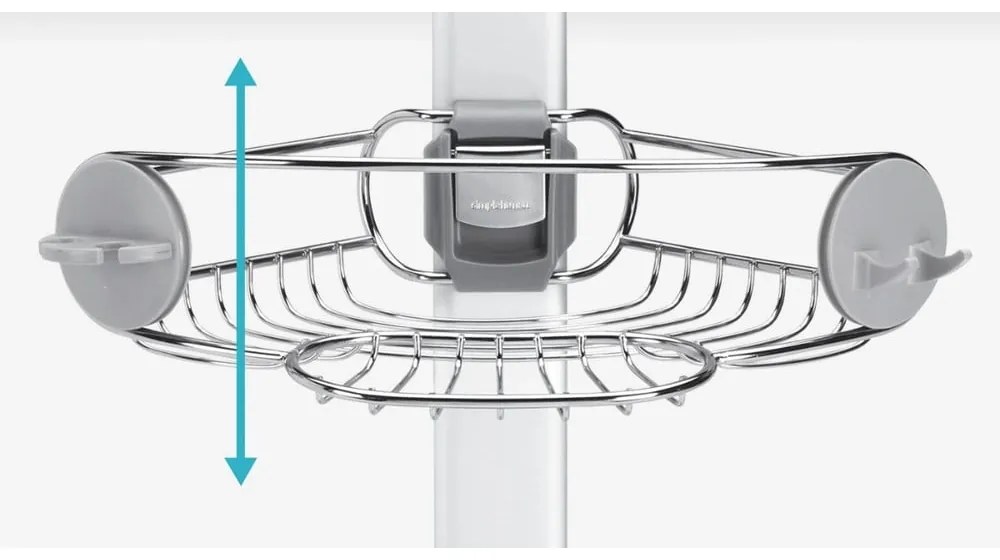 Scaffale telescopico grigio in metallo per il bagno - simplehuman