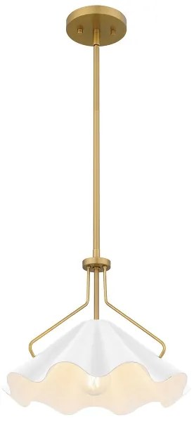 Quoizel QZ-MEJIA-1P-S-AB - Lampadario a sospensione con supporto rigido MEJIA 1xE27/60W/230V diametro 35,6 cm ottone