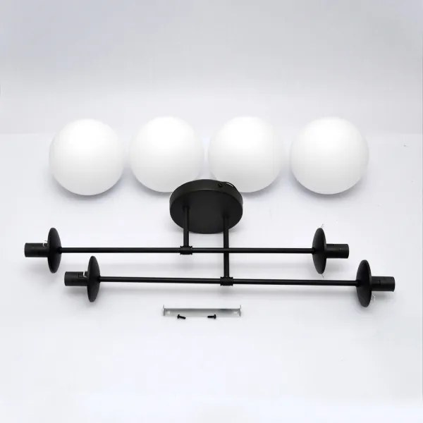 Lampadario a plafone MOON 4xE27/15W/230V nero