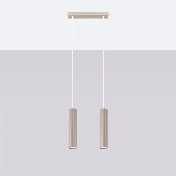 Brilagi - Lampadario a sospensione con filo CRESTO 2xGU10/10W/230V taupe