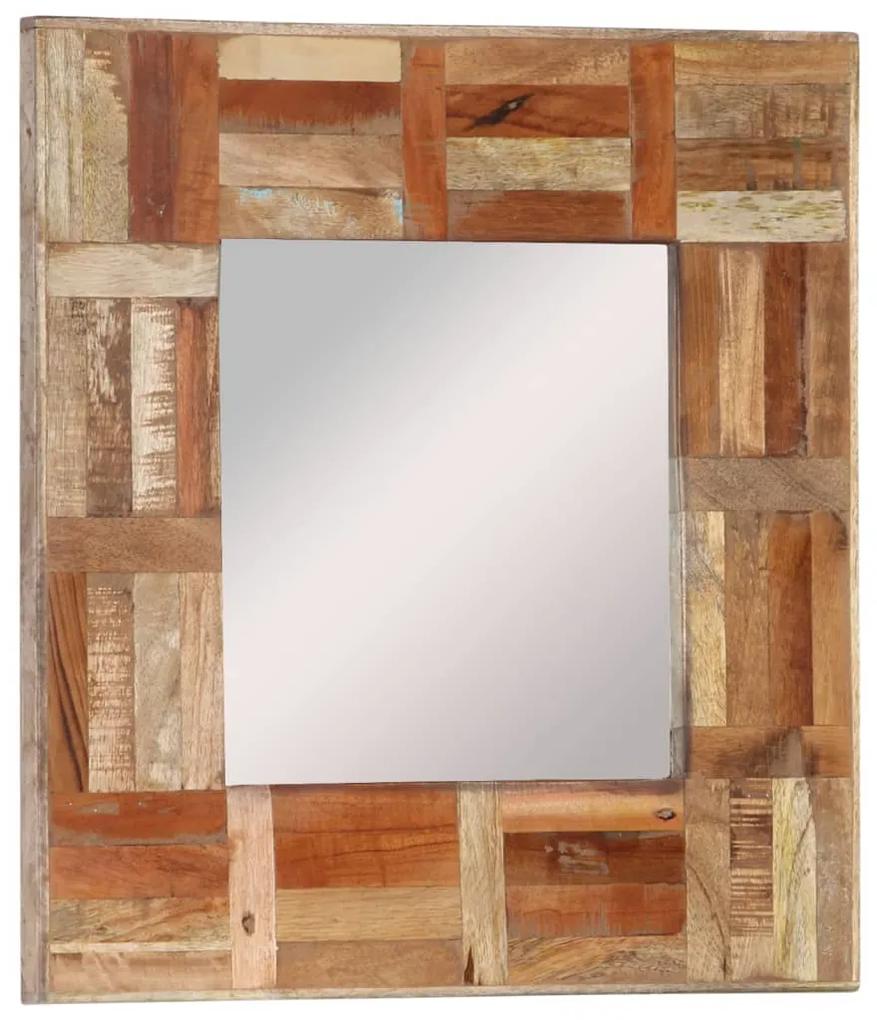 Specchio da Parete in Legno Massello di Recupero 50x50 cm