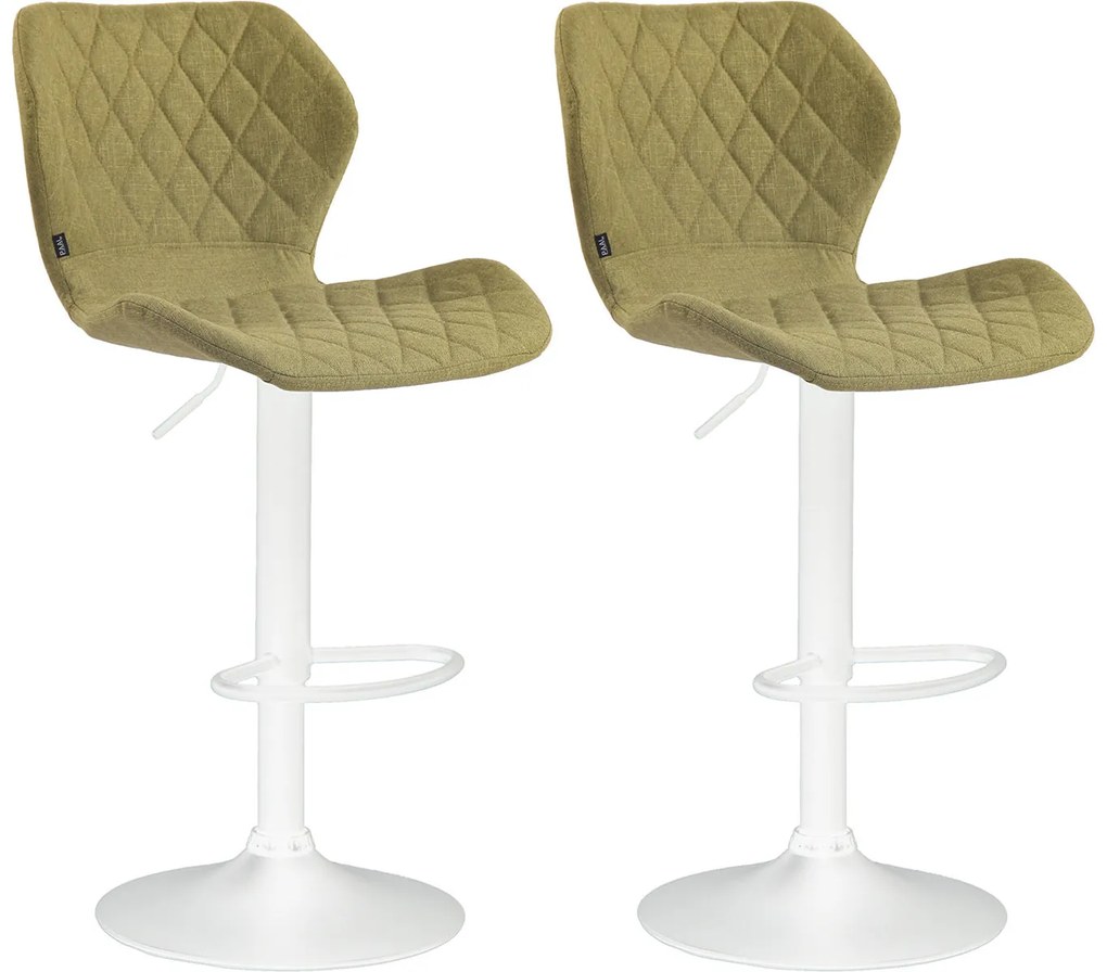 Duo Di Sgabelli Da Bar Cork İn Stoffa - Design Moderno E Comfort Elegante / Grün / Weiß