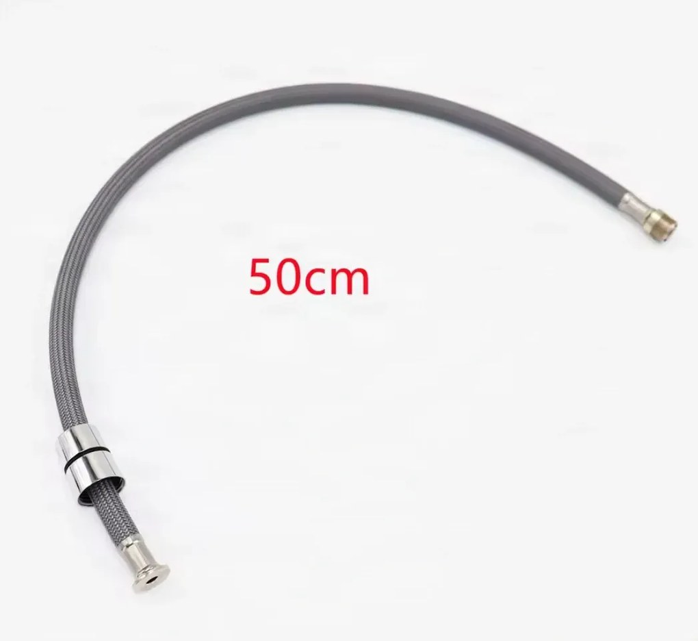 Tubo di ricambio DEL1350 da 50 cm per rubinetto da cucina, raccordi G1/2 e M15×1, in più finiture — Argento