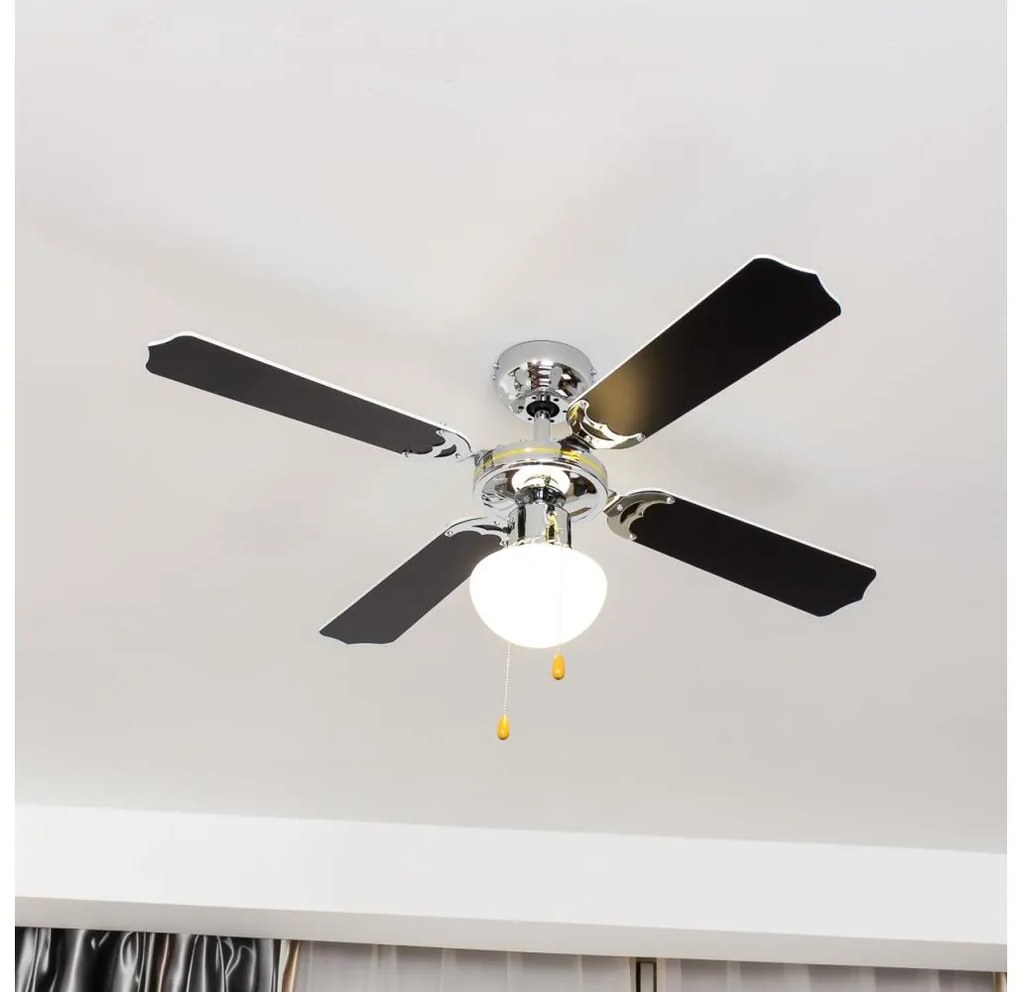ZEVENTI - Ventilatore da soffitto NAVAGIO 1xE27/60W/230V nero/bianco