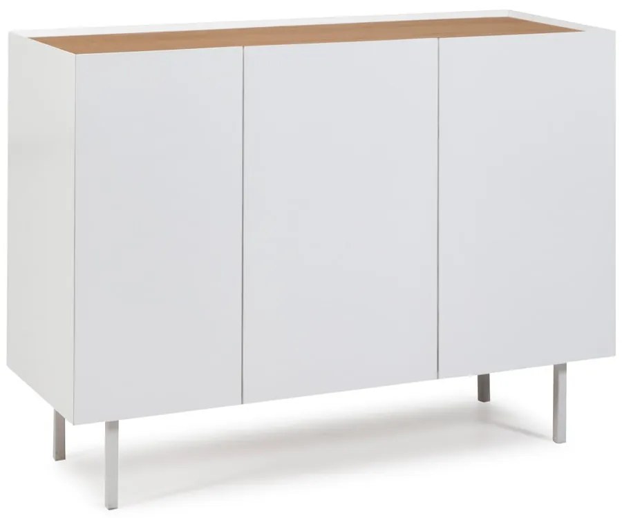 Cassettiera bassa bianca effetto rovere 110x85 cm Arista - Teulat