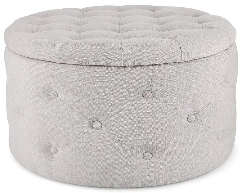 Pouf contenitore porta scarpe ERNESTINE in tessuto grigio chiaro