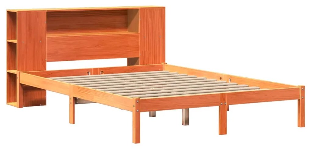 Letto libreria senza materasso marrone cera 150x200 cm in pino