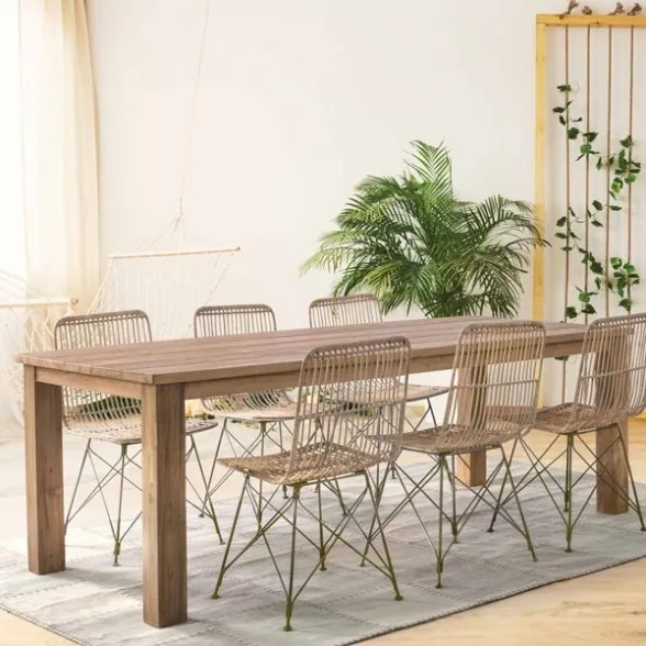 Sedia moderna in legno intrecciato con gambe in acciaio Bizzotto Lucila