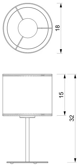 Lampada da tavolo LOFT SHADE 1xE27/60W/230V diametro 18 cm bianco/oro