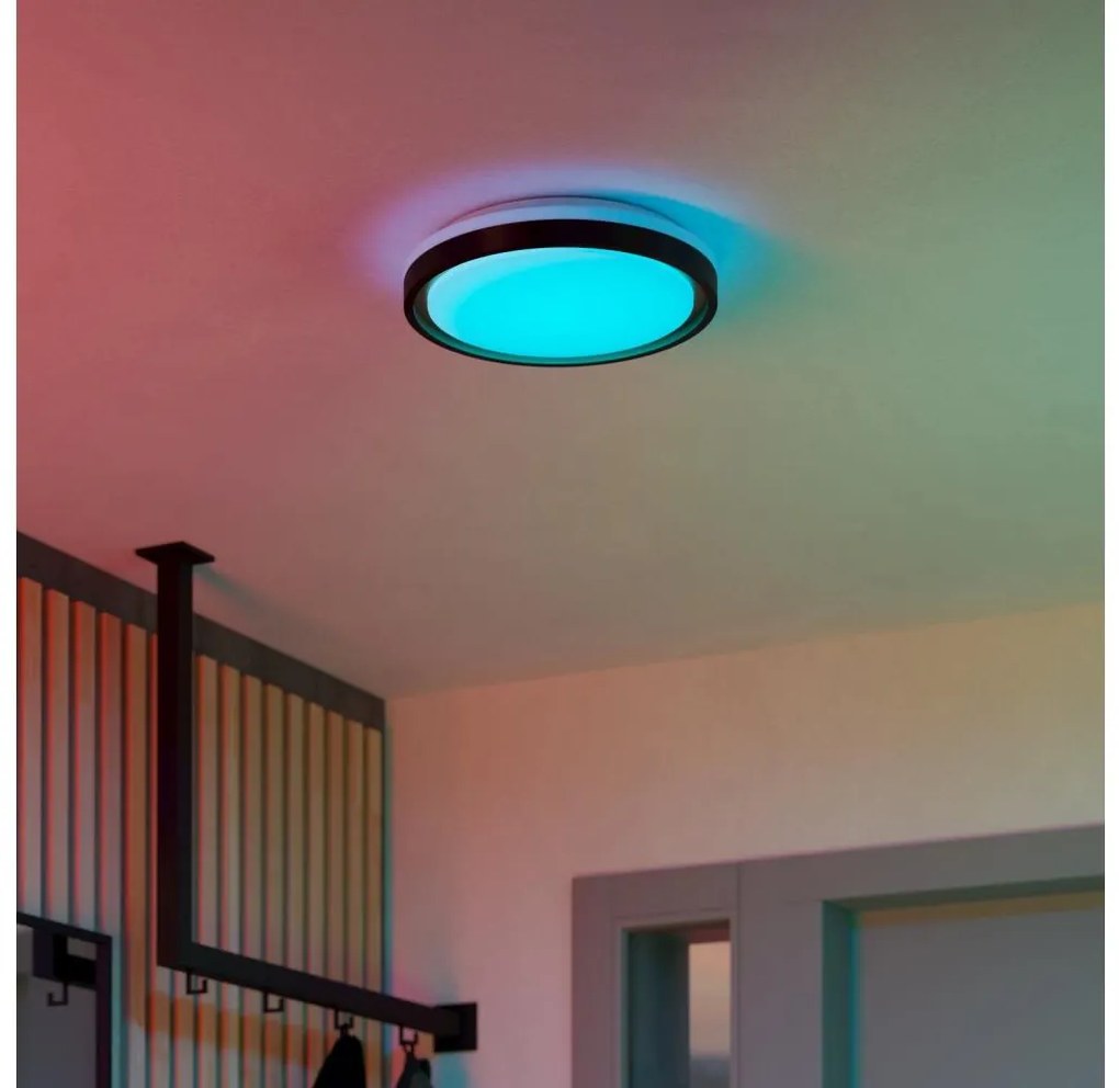 Eglo 300684-LED RGBW Plafoniera dimmerabile MALERAMARA-Z LED/14W/230V nero/oro + telecomando