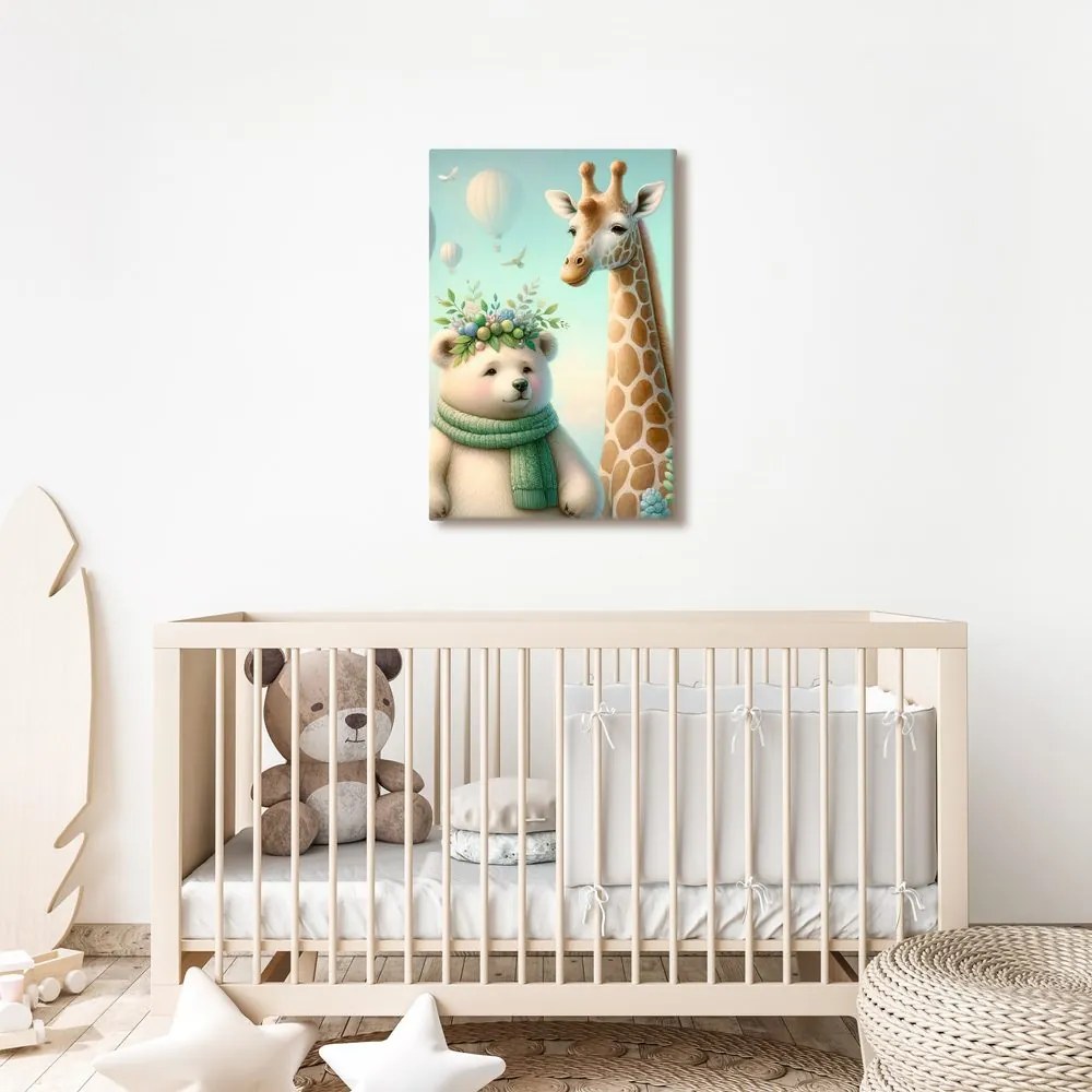 Quadro su tela – Animaletti con palloncini