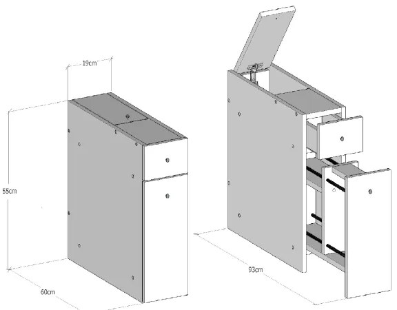 Mobile bagno SMART 60x55 cm bianco