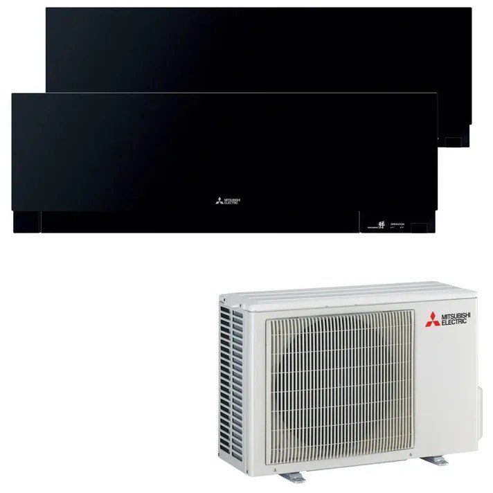 Condizionatore a muro multisplit MITSUBISHI ELECTRIC Kirigamine 9 + 12 21000 BTU classe raffreddamento A+++, nero