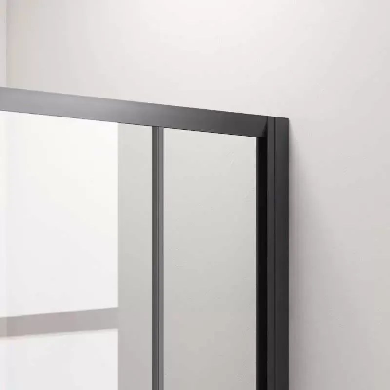 Kamalu - Box doccia 110x70 ad angolo profili neri vetro trasparente modello KF1000B