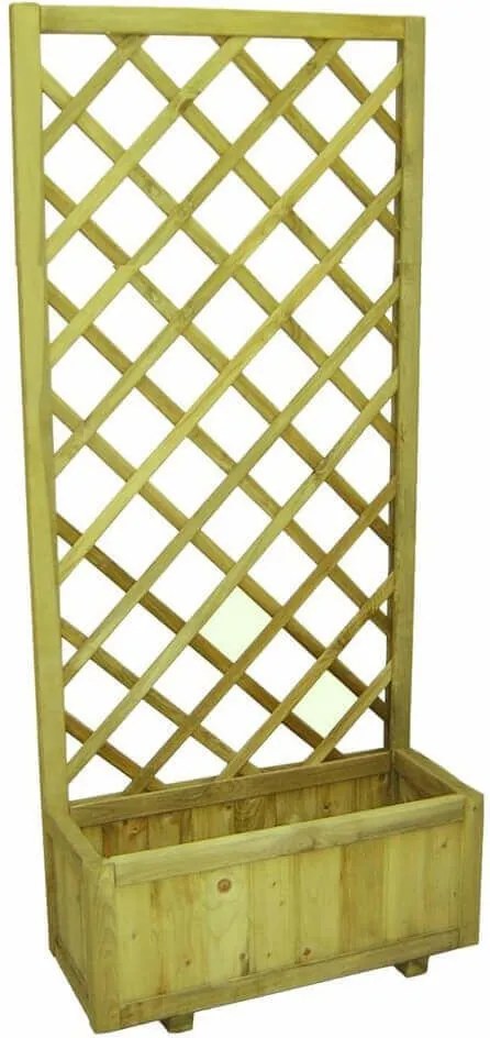 fioriera da giardino in legno di pino impregnato con griglia