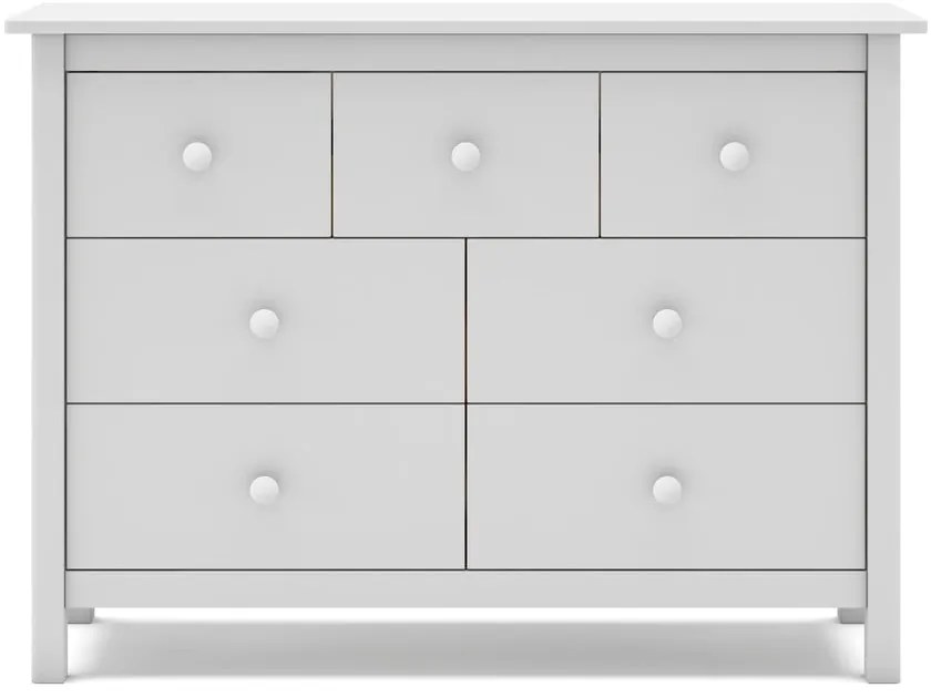 Cassettiera bassa bianca per bambini in legno di pino 110x80 cm Max - Marckeric