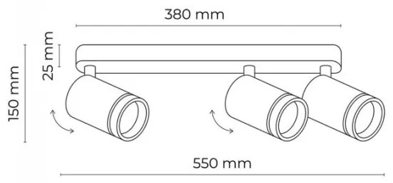 Faretto JET 3xGU10/10W/230V nero