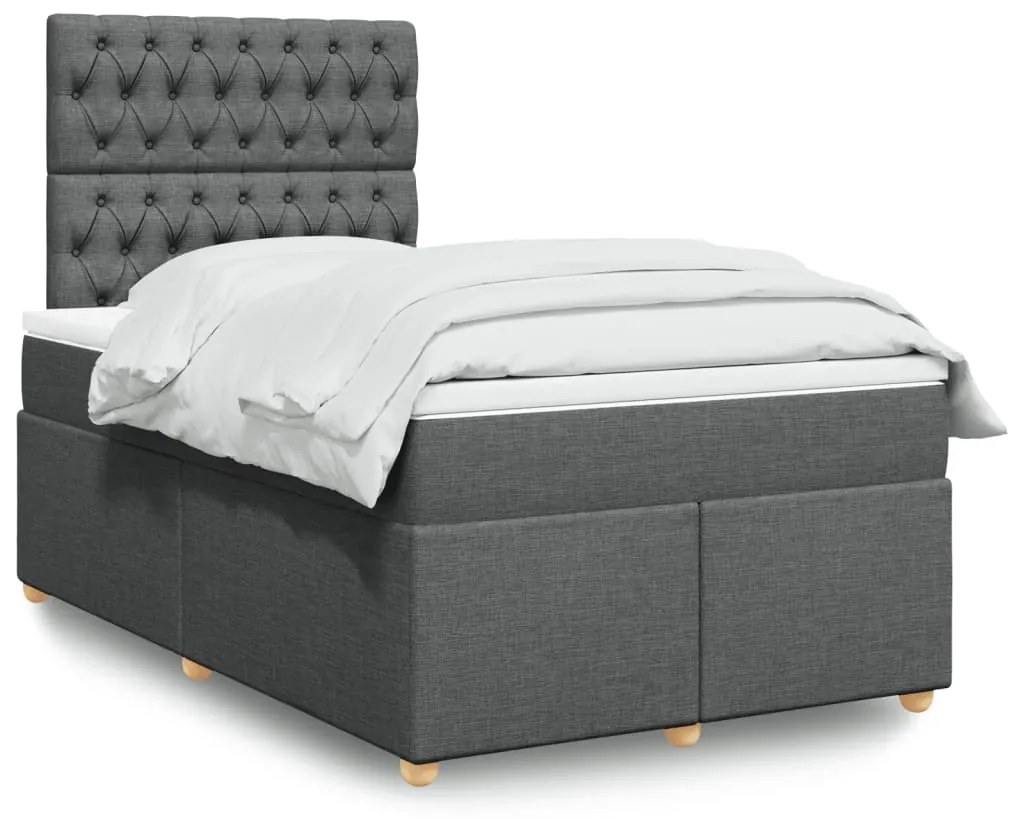 Giroletto A Molle Con Materasso Grigio Scuro 120x200 Cm Tessuto /