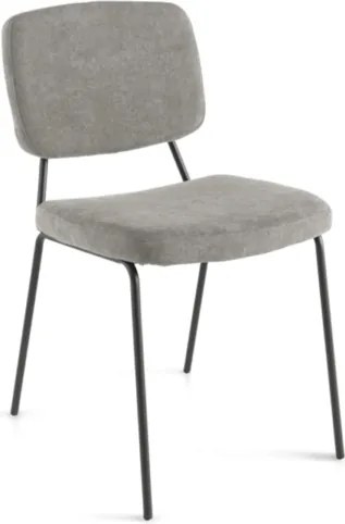 Sedia metallo seduta tessuto Grigio Chiaro - TULLIA 2 sedie