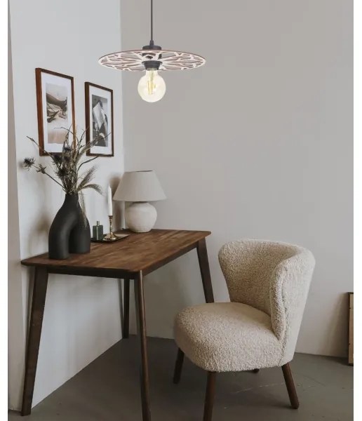 Lampadario a sospensione con filo FALCO 1xE27/60W/230V diametro 30 cm beige