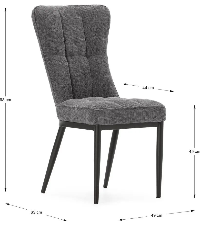 Sedie da pranzo in set grigie 2 pz Damon – Marckeric