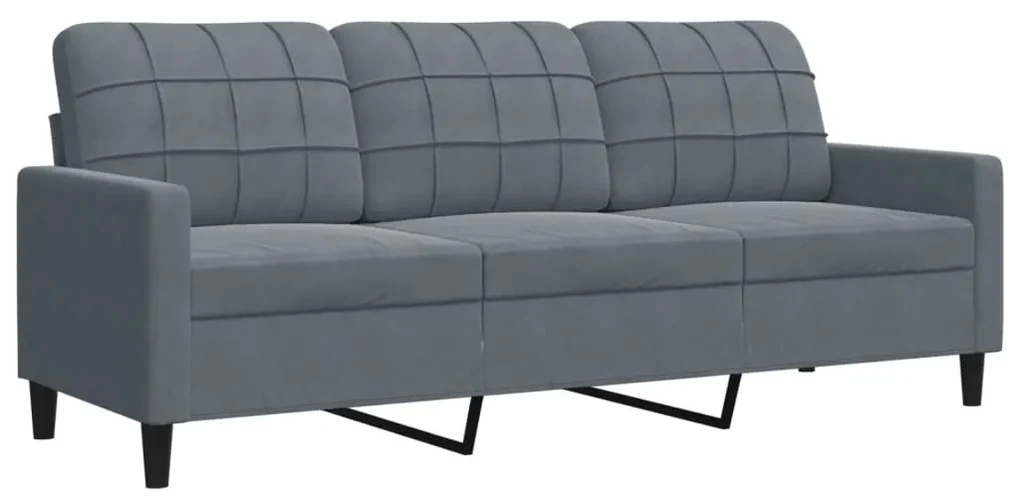 Set di divani 2 pz con cuscini grigio scuro in velluto
