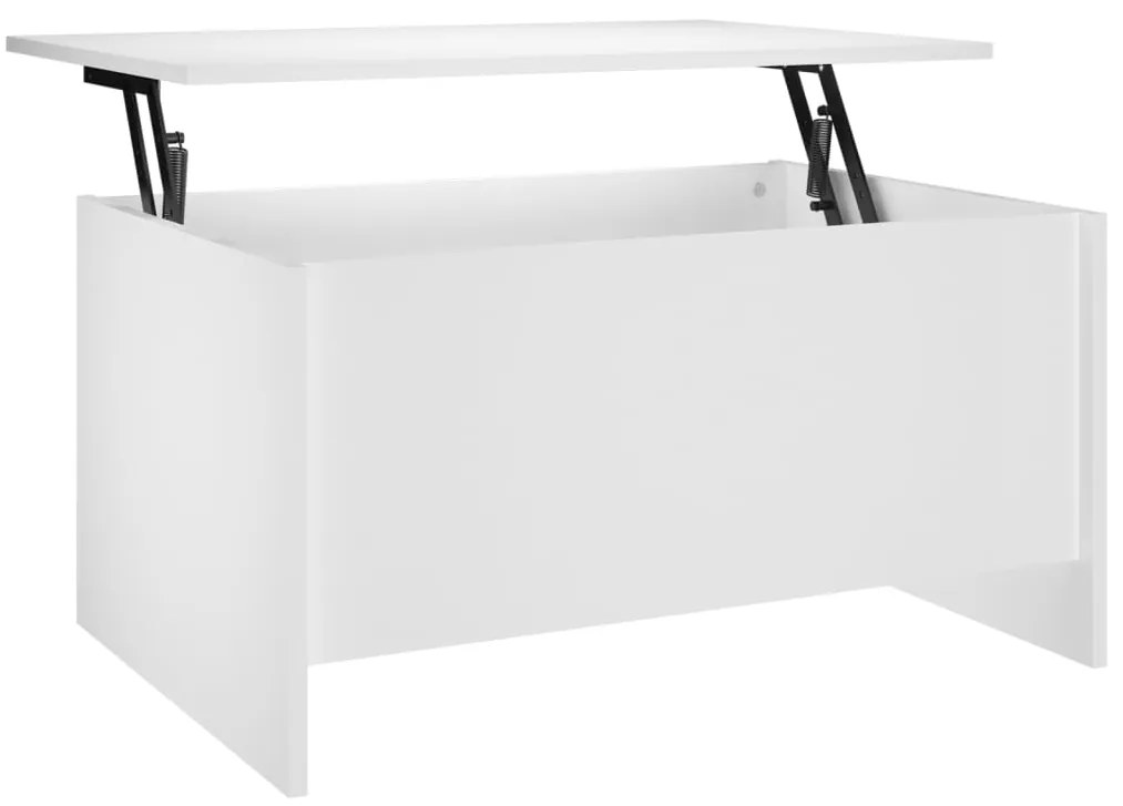 Tavolino da salotto bianco 80x55,5x41,5 cm in legno multistrato