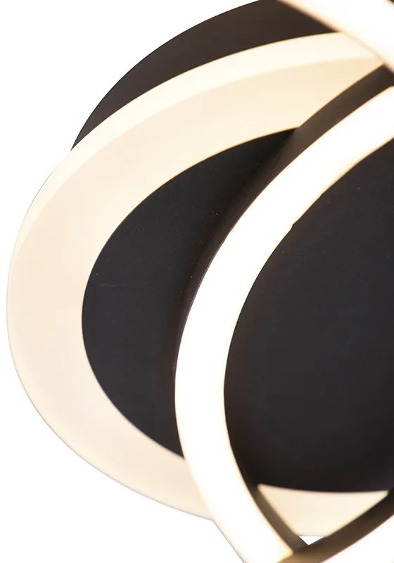 Plafoniera di design nera con LED dimmerabile a 3 livelli - Veni