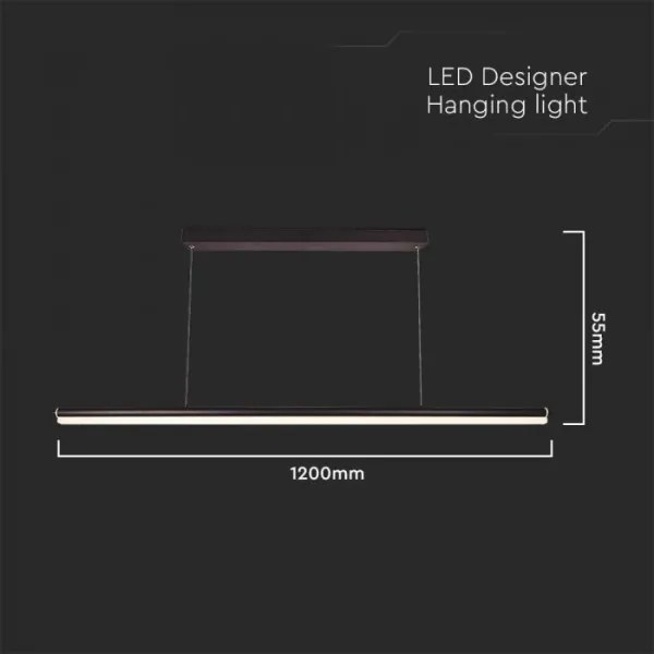Lampadario LED a sospensione con filo LED/23W/230V 4000K 120 cm nero