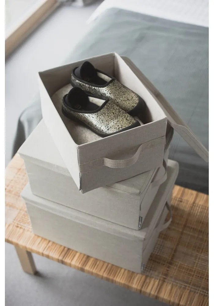 Scatola con coperchio beige in tessuto 35x26x19 cm Soft Storage – Bigso