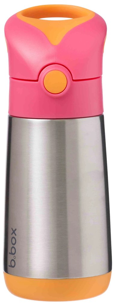 Bottiglia termica con cannuccia 350 ml – rosa/arancione