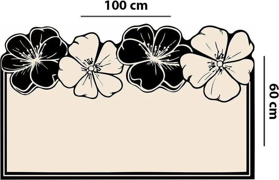 Tappetino per il bagno nero/color crema 60x100 cm Morpho – Foutastic