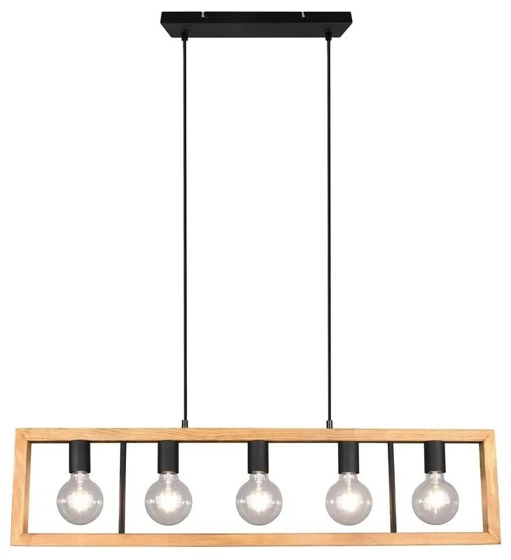 Lindby - Anahita 5 Lampada a Sospensione Wood/Black Lindby