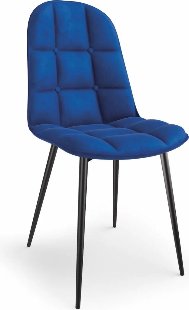 Sedia K417 blu velluto