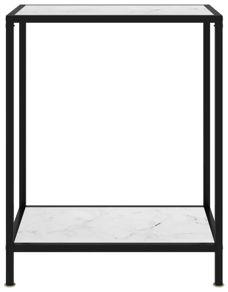 Tavolo consolle bianco 60x35x75 cm in vetro temperato