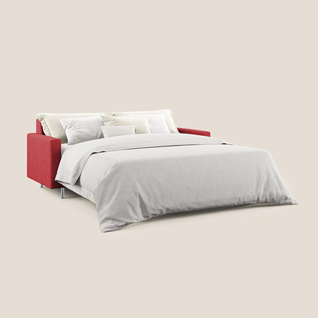 Megan divano letto matrimoniale in microfibra smacchiabile T11 rosso