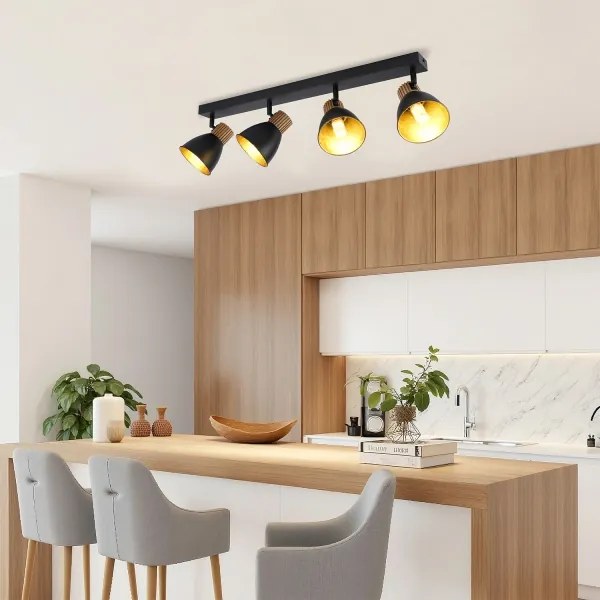 Brilagi - Faretto ODENSE 4xE14/10W/230V legno/nero