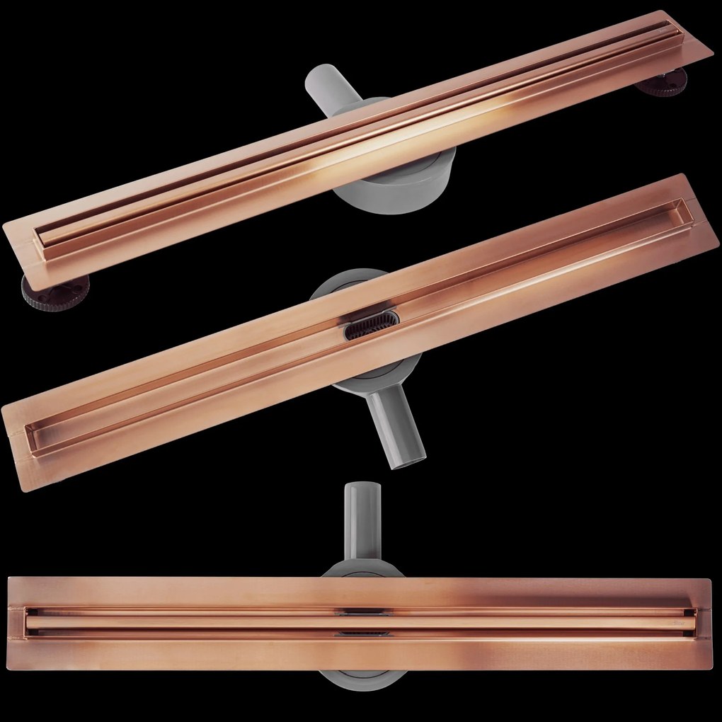 Scarico lineare REA Neox Slim pro Brushed Copper 90