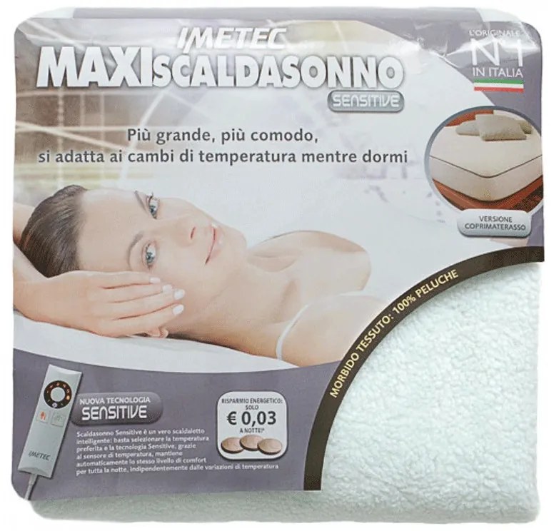 Scaldasonno Scaldaletto Matrimoniale Imetec Sensitive Maxi 6811 Dimensioni e Misure Matrimoniale