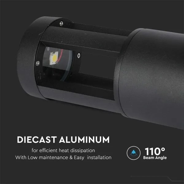 LED Lampada da esterno LED/10W/230V 25cm 3000K IP65 nero