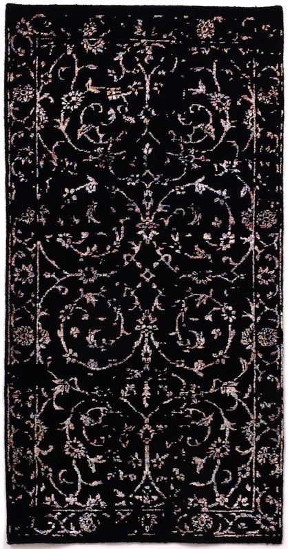 Neo Tappeto orientale 140 x 70 Nero (Indian) Annodato A Mano