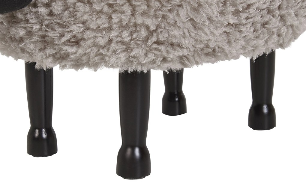 Pouf animaletto in tessuto grigio SHEEP Beliani